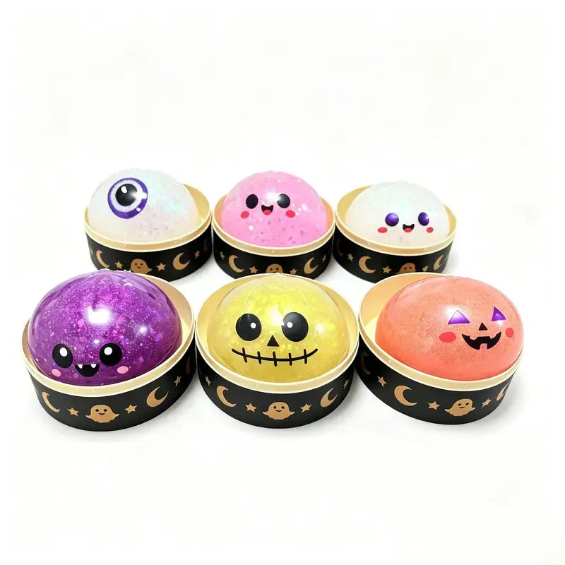 Halloween Themed Maruko Ghost Squeeze Toy Set - Portable Stress Relievers, Ideal for Party Favors and Seasonal Gifts