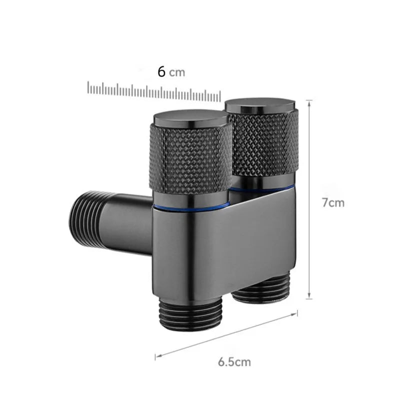 Zinc Alloy Wall-Mounted Angle Valve with Dual Outlet for Toilet and Washing Machine - Water Cleaning Faucet for Bathroom Accessories