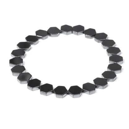 Men Hematite Bracelet Loss Weight No-Magnetic Black Hematite Bead Bracelet Healing Health Therapy Balance Pulsera Jewelry Gift