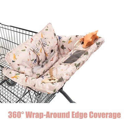 Multifunctional Baby Shopping Cart Cover with Safety Strap High Chair Cover Portable Grocery Cart Covers for Infants Toddlers