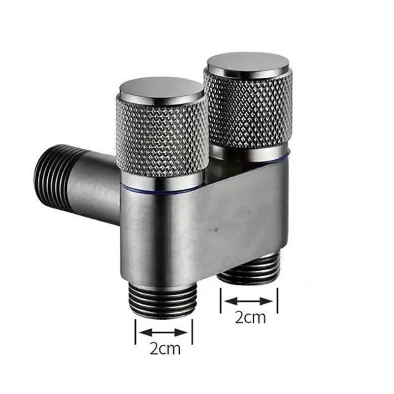 Zinc Alloy Wall-Mounted Angle Valve with Dual Outlet for Toilet and Washing Machine - Water Cleaning Faucet for Bathroom Accessories