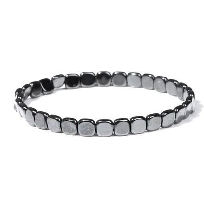 Men Hematite Bracelet Loss Weight No-Magnetic Black Hematite Bead Bracelet Healing Health Therapy Balance Pulsera Jewelry Gift