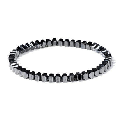 Men Hematite Bracelet Loss Weight No-Magnetic Black Hematite Bead Bracelet Healing Health Therapy Balance Pulsera Jewelry Gift