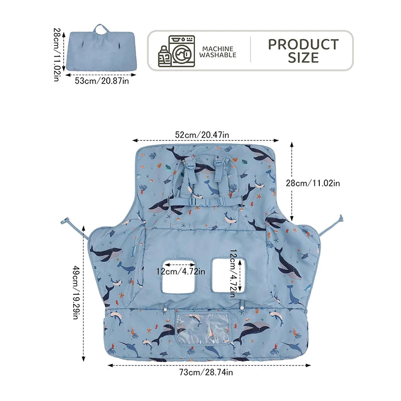 Multifunctional Baby Shopping Cart Cover with Safety Strap High Chair Cover Portable Grocery Cart Covers for Infants Toddlers