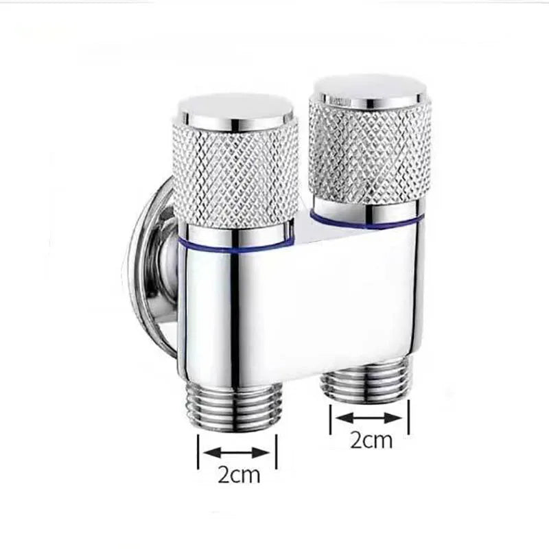 Zinc Alloy Wall-Mounted Angle Valve with Dual Outlet for Toilet and Washing Machine - Water Cleaning Faucet for Bathroom Accessories