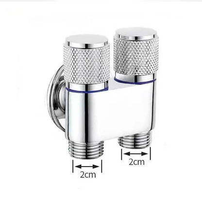 Zinc Alloy Wall-Mounted Angle Valve with Dual Outlet for Toilet and Washing Machine - Water Cleaning Faucet for Bathroom Accessories