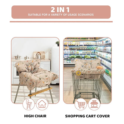 Multifunctional Baby Shopping Cart Cover with Safety Strap High Chair Cover Portable Grocery Cart Covers for Infants Toddlers