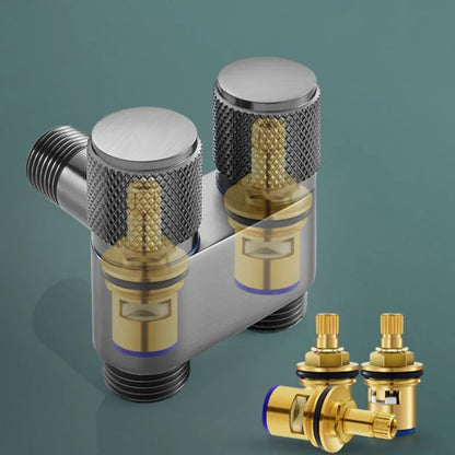 Zinc Alloy Wall-Mounted Angle Valve with Dual Outlet for Toilet and Washing Machine - Water Cleaning Faucet for Bathroom Accessories